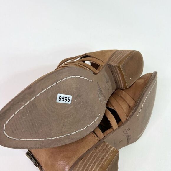 Seychelles Boots Womens 9 Brown Comfort Leather Ankle So Blue Cutout Bootie - Picture 11 of 11